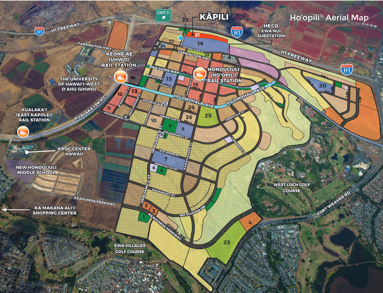 Hoʻopili aerial map — Kāpili is parcel 21